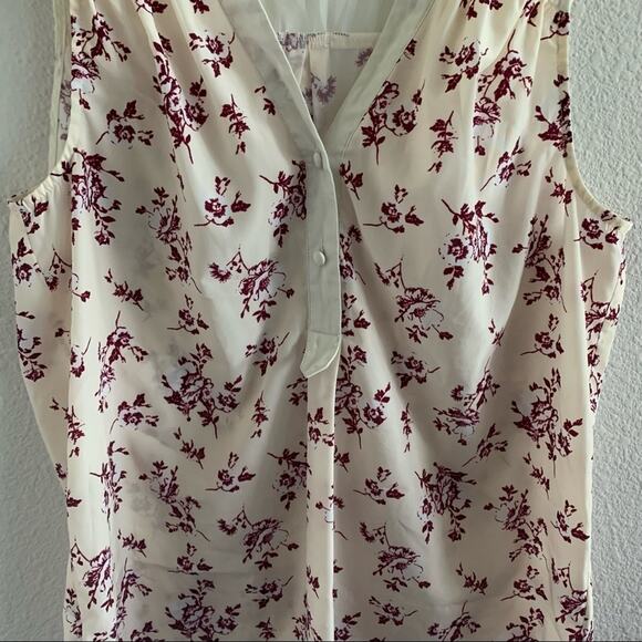 Modcloth Cream White Floral Top Blouse Medium - Picture 4 of 11